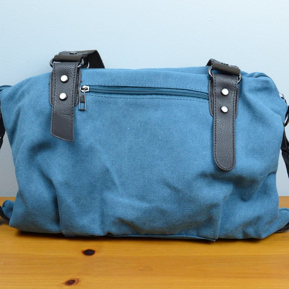 π Edgy Vintage Hobo Canvas Shoulder Bag - Picture 2 of 6